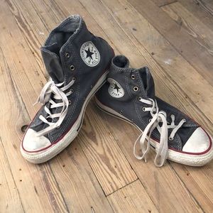 Grey high top converse